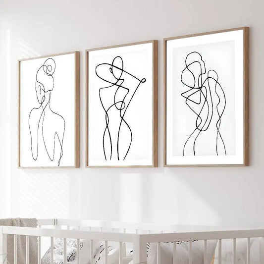 Minimalist One Line Modern Woman Body Line Drawing Serie Poster HD Prints Art Picture for Room Bedroom Home Wall Decor Gifts