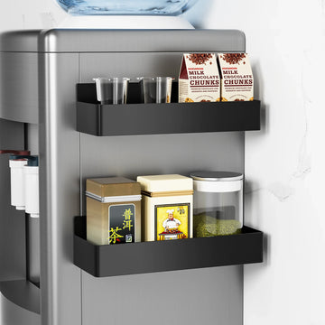 Strong Magnetic Shelves 2 Layers Black White Storage Rack Kitchen Plastic Spice Seasoning Organizer for Refrigerator Microwaves