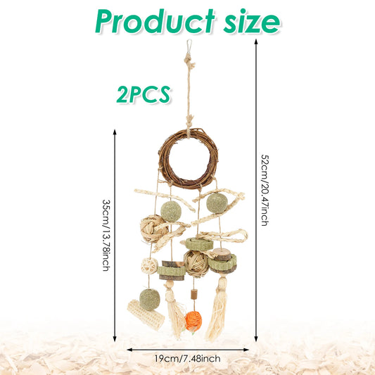 2Pcs Wood Hamster Chew Toys Rabbit toys Small animals Teeth grinding toys Cage Hanging Chew Toy guinea pigs Hamster supplies