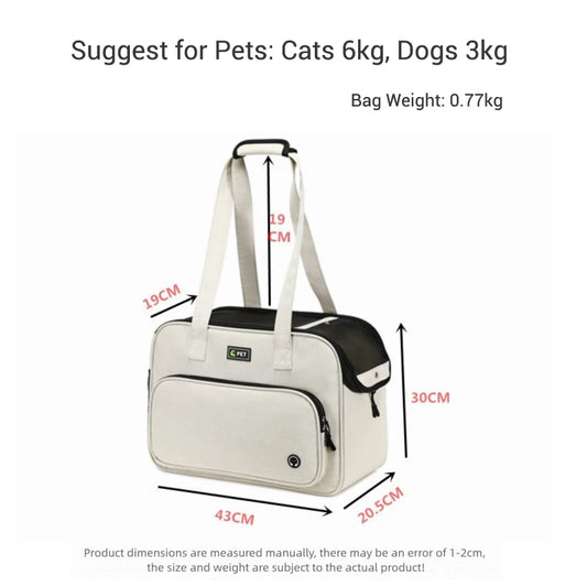 Bag for Cats Travel Transport Small Dog Carrier Bag Durable Breathable Pet Shoulder Bag NON-Escape Soft-Sided Dog Carrier Tote