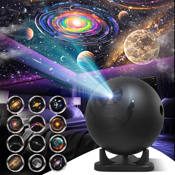 Planetarium Projector for Bedroom, 12 Image Discs, Galaxy Projectors Star Night Light, Ceiling Mood Lighting, Space Lamp