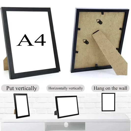 A4 black photo frame and canvas painting White sports car poster living room bedroom wall home decoration hanging painting