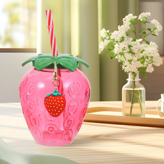 4Pcs Strawberry Cup Water Bottle Coffee Glass Glassware Cups Drinking Tumbler Hawaii Cold Drinking Cup Juice Bottle For Kids