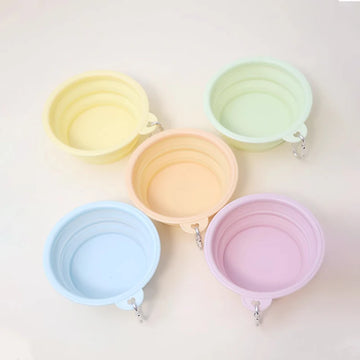 Print Logo,Pet Dog Bowl Water Tray, Silicone Dog Food Folding bowl,Outdoor Portable,Customized Printing