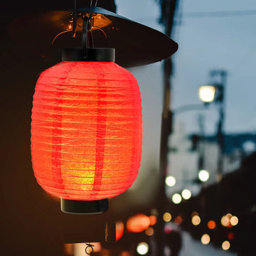1Pc Japanese Folding Lantern with Light Design for Home Restaurant Decor for DIY Painting Hanging Origami Lantern (no )