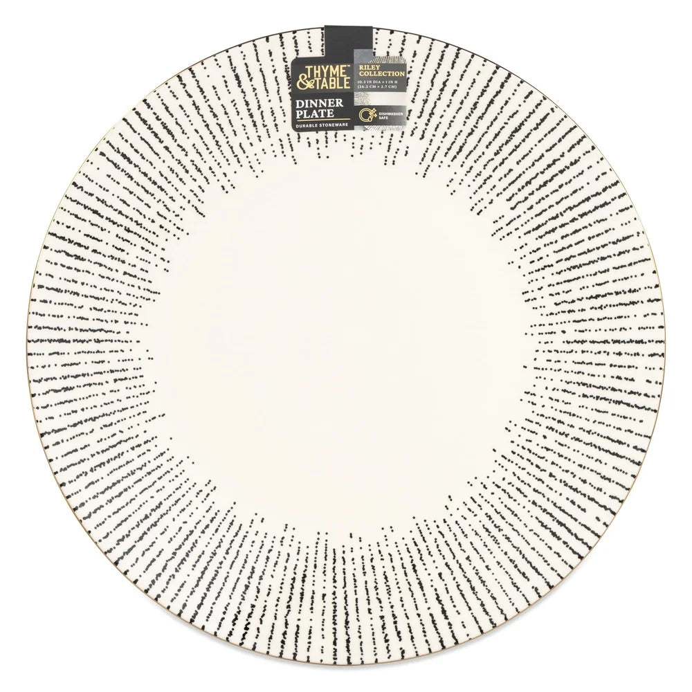 Stoneware Dinner Plate Unique Pattern Durable Ceramic Round Serving Plate Dishwasher Safe Ideal Daily Use Special Gatherings