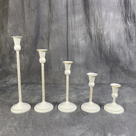 Retro Iron Candle Holders for Wedding Party Christmas Table Decorations European Style Golden Bronze Candlestick Bar Home Decor