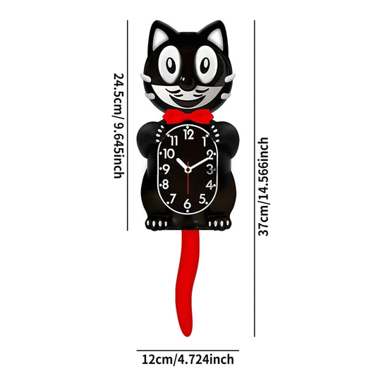 Cat Wall Clock Cartoon Creative Cat Swing Tail Quartz Hanging Clock Cute Living Room Decoration Home Personality Clock Gift New
