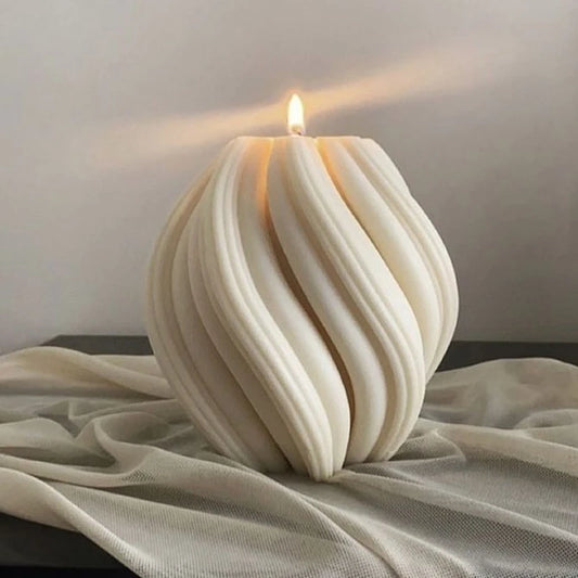 Geometric Wave Aromatherapy Candle Silicone Mold Twisted Spiral Abstract Craft Plaster Resin Mould Candle Making Supplies