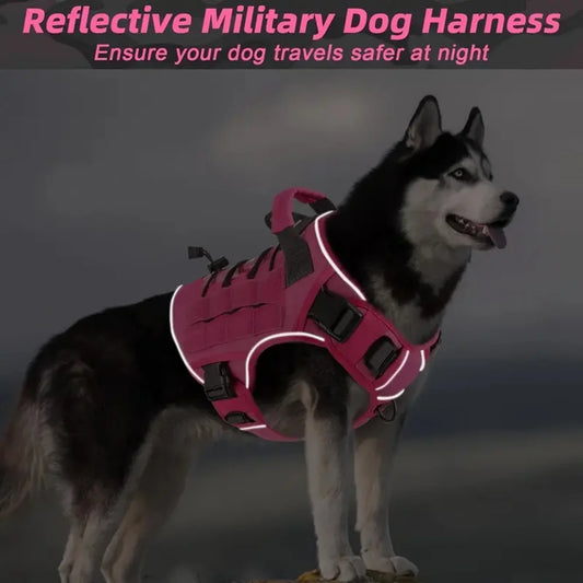 Adjustable No-Pull Tactical Dog Harness with Handle for Large Dogs Tactical Dog Harness Pet Doberman Pinscher French Bulldog