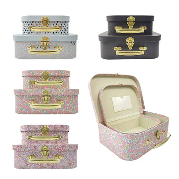2Pcs Gift Box Multi-functional Jewelry Gift Storage Suitcase Stackable Paper Gift Packing Box Wedding Gift Wrapping Box