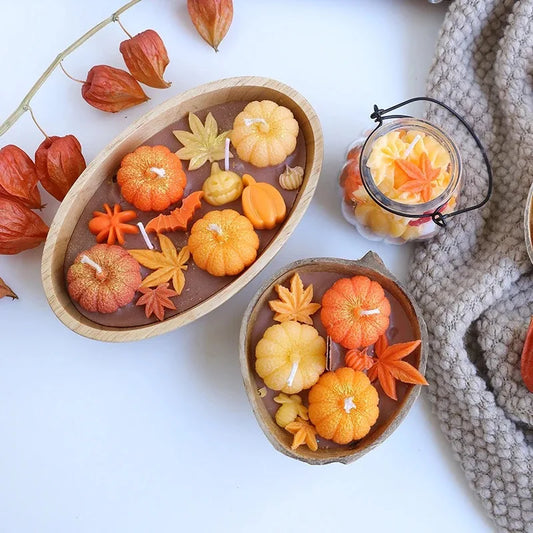 Halloween Pumpkin Aromatic Candles for Room Decoration Pumpkin Spice Autumn Candle for Thanksgiving Day
