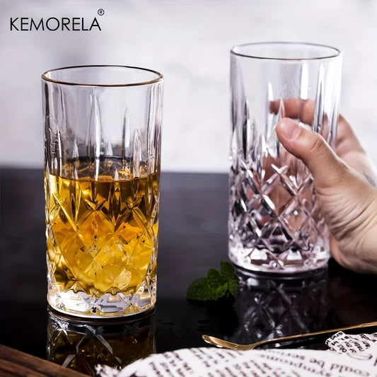 423ML Stemware 1/2 PCS Glass Cup Parties Glassware for Drinking Water Beer or Soda Stylish and Elegant Tableware Dishwasher