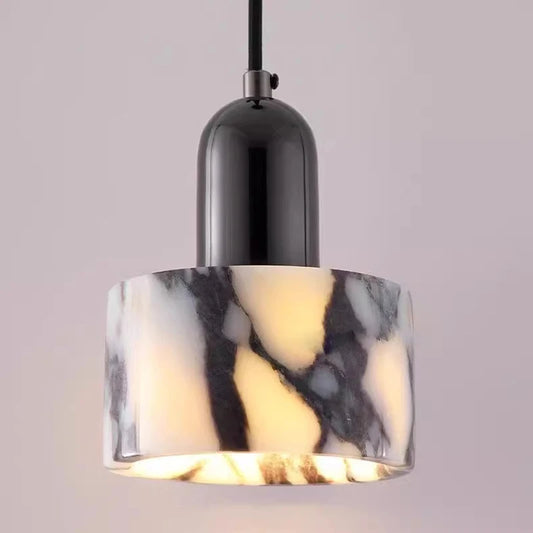 Led Pendant Light Natural Marble Stone Chandelier Small Bedroom Beside Nordic Hanging Ceiling Lamp E27 Bulb Replaceable Lighting