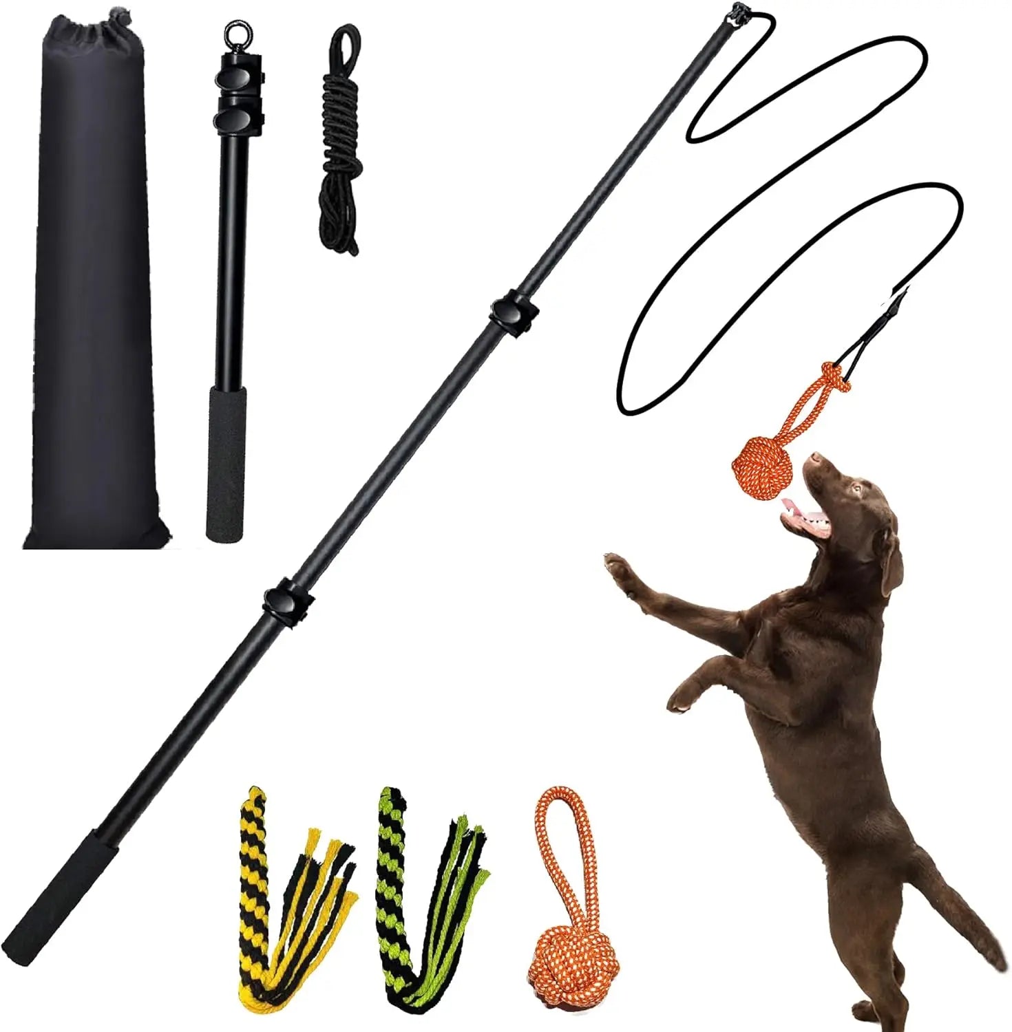 Telescopic Dog Teeth Grinding Toy Interactive Dog Toys Fit Multiple Scenarios Flirt Pole for Dogs Bite-resistant Dogs Stuff