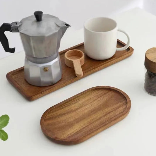 Solid Wooden Tray Rectangular Plate Fruit Snacks Food Storage Trays Hotel Home Oval Serving Tray Decorate Supplies