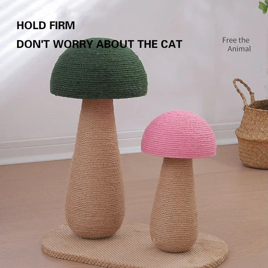 Cat Scratching Post Wooden Mushroom Sisal Scratcher Kitten Cute Kitten Scratching Post Vertical Cat Tree Claw Scratcher for Cat