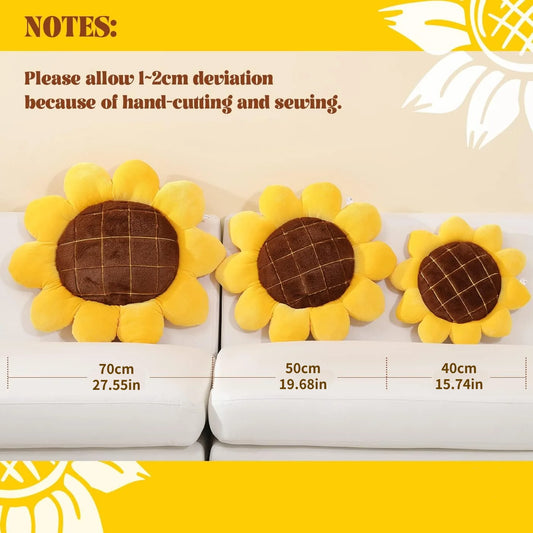 Sunflower Throw Pillow,Flower Shaped Pillows Floor Pillow Seating Cushion,Seating Cushion,Cute Room Decor & Plush Pillow for Bed