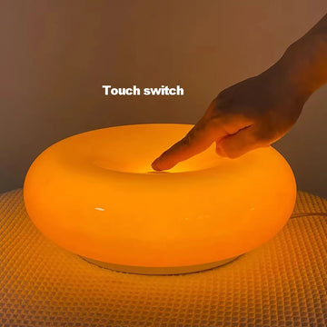 Bauhaus donut table lamp USB plug bedroom bedside decorative light living room dining room ambient light（Not glass）