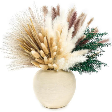 100 PCS Dried Pampas Grass Decor, Melaleuca Bracteata Dried Flowers, Reed Grass Bouquet for Bohemian Floral Home Table Wedding