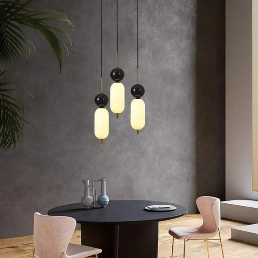 Stone Led Pendant Lights for Hotel Bedside Bedroom Marble Modern Luxury Hanging Lamp Island Kitchen Ceiling Chandeliers Bathroom