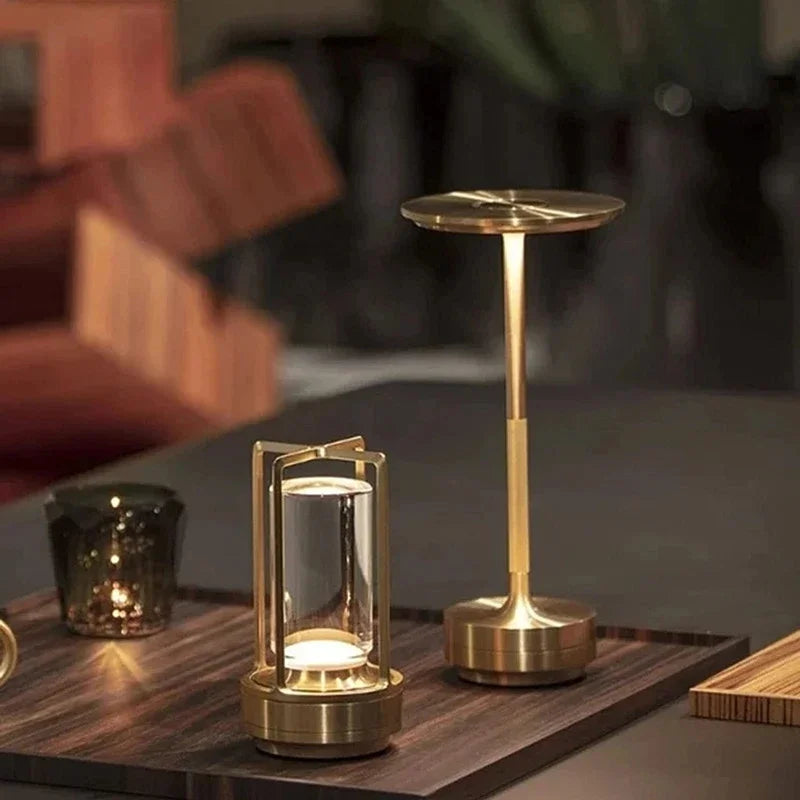 2024 USB Charging Table Lamp Aluminum Restaurant Bar Desk Lamp Dimming Atmosphere USB Charging Touch Switch Decoration
