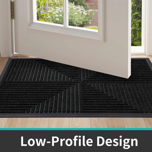 Olanly Front Entry Door Mats Outside Natural Rubber Entrance Doormats Kitchen Non-slip Heavy Duty Rugs Low Profile Home Carpets