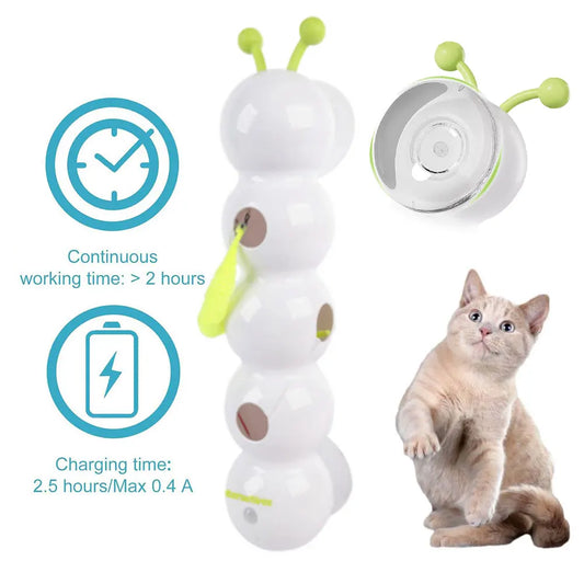 Intelligent Interactive Cat Toy Charging Worm Post Toy Motion Activated Cat Intelligent Toy with Tail Automatic Popping Hole