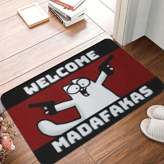 MADAFAKAS Carpet Pattern Mat Outdoor Non-slip Easy To Clean Cat Rug Resistant Doormat Washroom Entrance Decor Washable Carpet