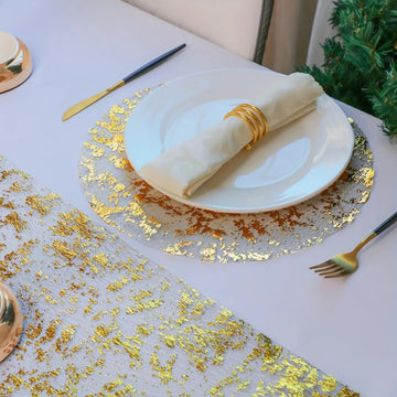 20/50PCS Metallic Foil Placemats 33cm Round Super Thin Disposable Glitter Gold Table Mats For Wedding Birthday Party Home Decor