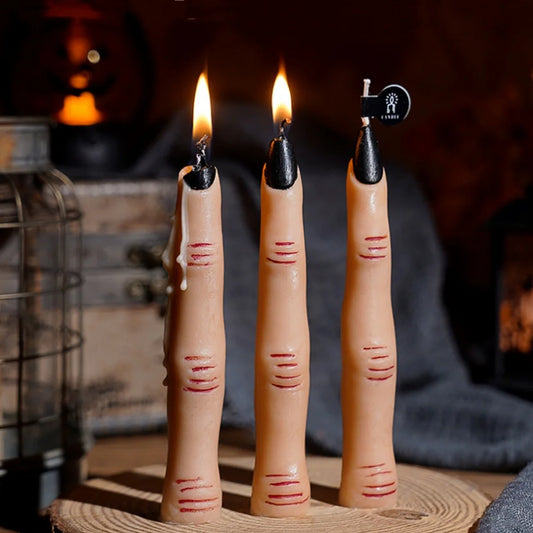 Halloween Aromatherapy Candles Spooky Skull Bone Fingers Pumpkin Candle 3D Flame Candles Festival Home Decoration Gifts