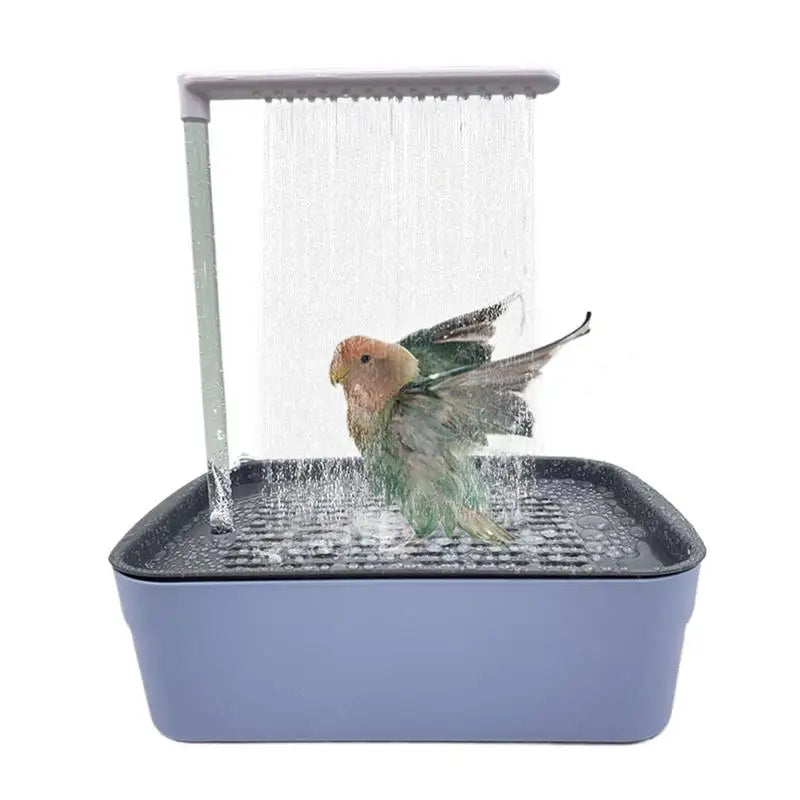 Bird Automatic Bathtub Parrot Shower Box Bird Bath Parrot Automatic Bathing Box With USB Adjustable Faucet Bird Supplies