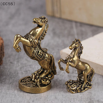 〔CC55〕Bronze Horse Desktop Decoration Living Room Tea Table Sculpture Metal Craft Home Decorations Chinese Zodiac Horse Statue