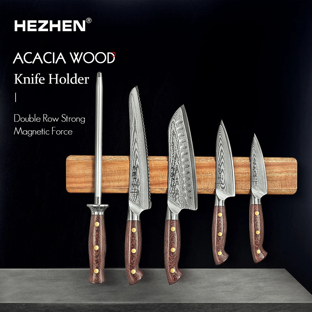 Hezhen Magnetic Knife Holder 400mm Kitchen Accessories Wooden Knives Storage Tools Acacia Wood This Is A Holder Without Knife