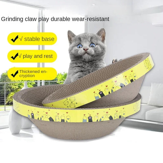 Cat Scratching Board Protect Furniture Grinding Claw Toys Oval Corrugated Paper Wear-resistant Cat Nest Pet Cat Accessories
