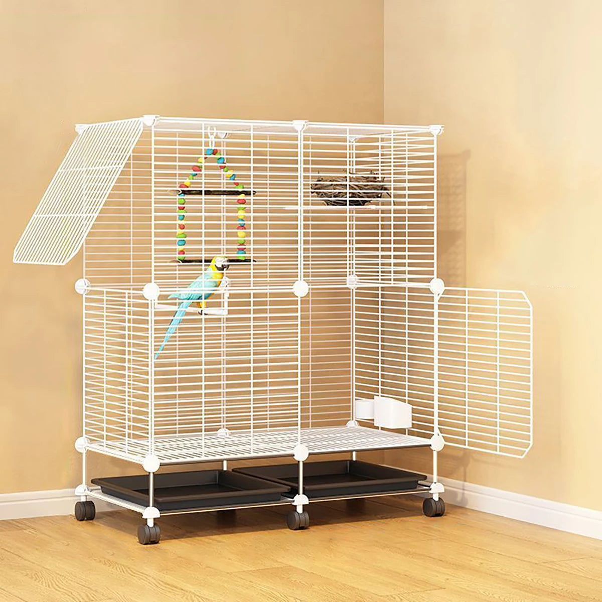 Birdcage Parrot Cage Household Large Tiger Skin Black Phoenix Peony Starling Special Luxury House with Tray
