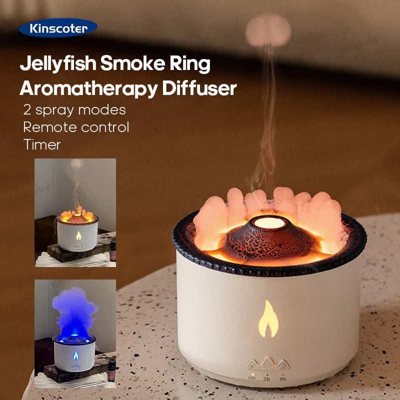Jellyfish Smoke Ring Aroma Diffuser Creative Volcanic Air Humidifier Essential Oil Aromatherapy for Home Office