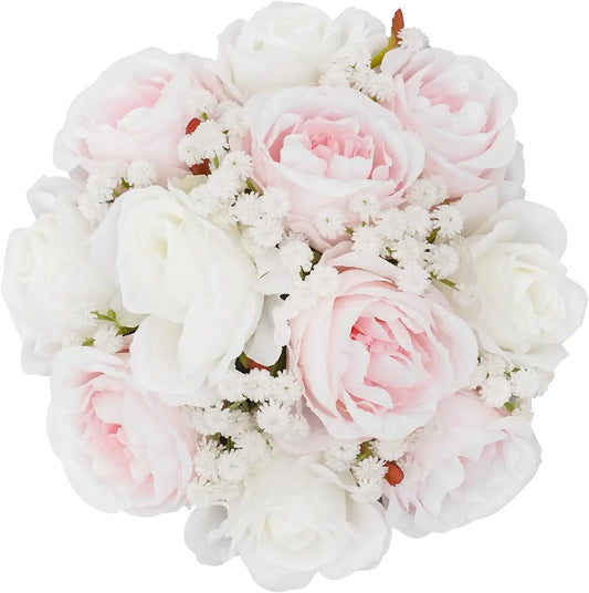 10 Pcs Rose Flower Ball Arrangement Bouquets, Artificial Flower Balls for Centerpieces