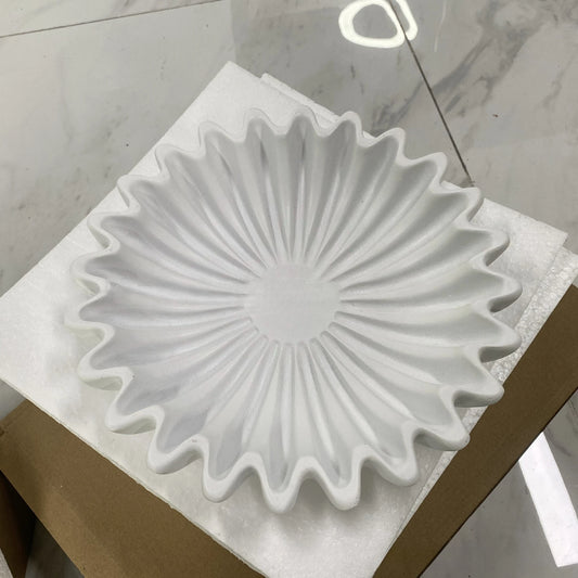 Groove Lotus Leaf Edge Decorative Bowl Creative Living Room Decoration INS Style Home Decoration Resin Crafts Desktop Decoration