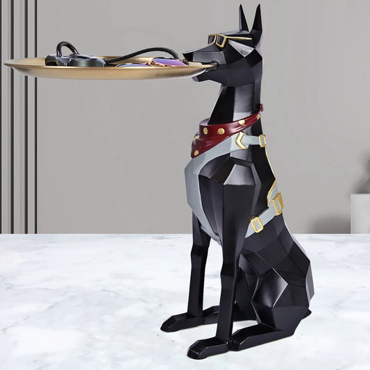 Design Tray dog Statue Butler Tray for Key Box Home Ornaments Animal Figurines Office Decoration Resin dog Sculpture decor Rooms