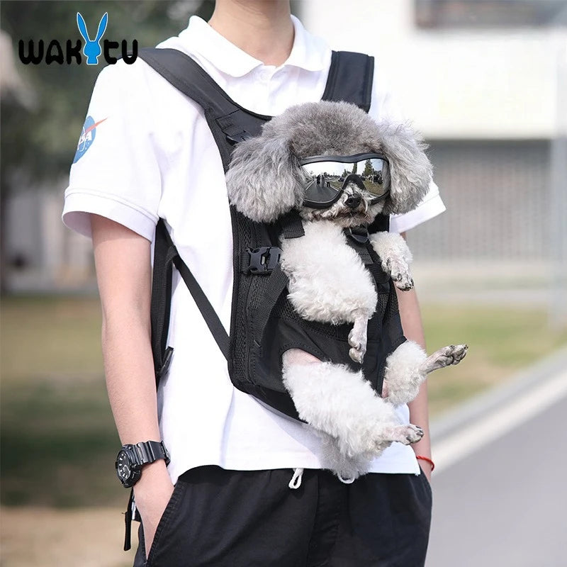 Wakytu Shoulder Pet Bag Backpack Breathable Dog Bag Going Out Portable Dog Backpack Walking Dog Cat Pet Chest Bag