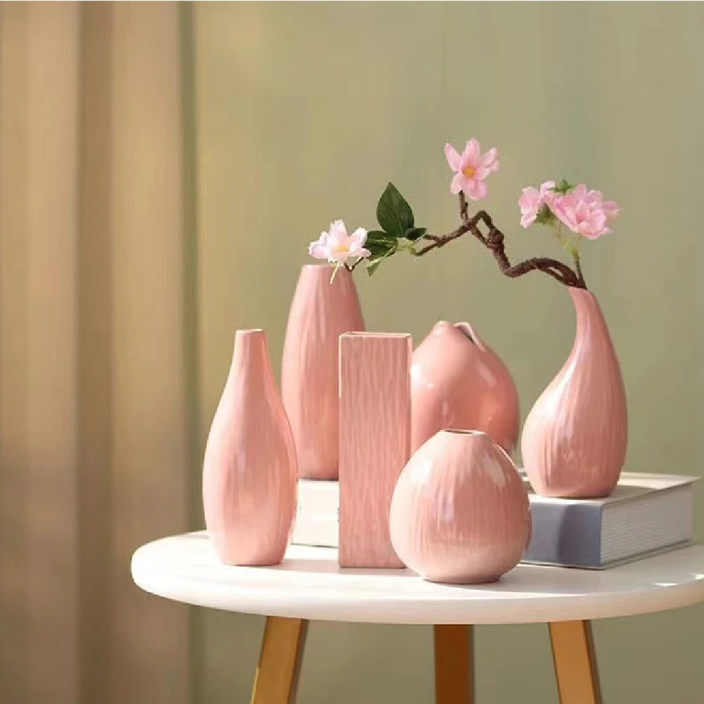 Simple ceramic vase decoration, living room home dining table decoration, flower arrangement, hydroponic plants, small vase