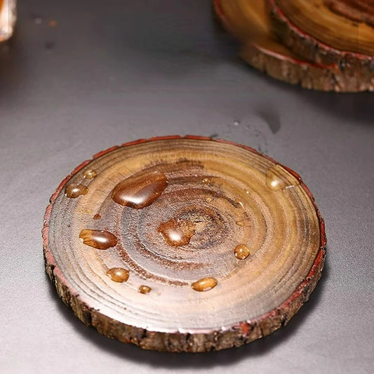 Solid Wood Coasters Round Natural Wood Pile Coaster Anti-scalding Coaster Cocktail Glass Cups Coasters Bar Accessories